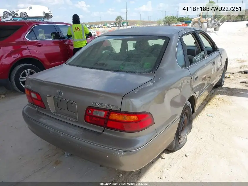 1998 Toyota Avalon Xl VIN: 4T1BF18B7WU227251 Lot: 42213628