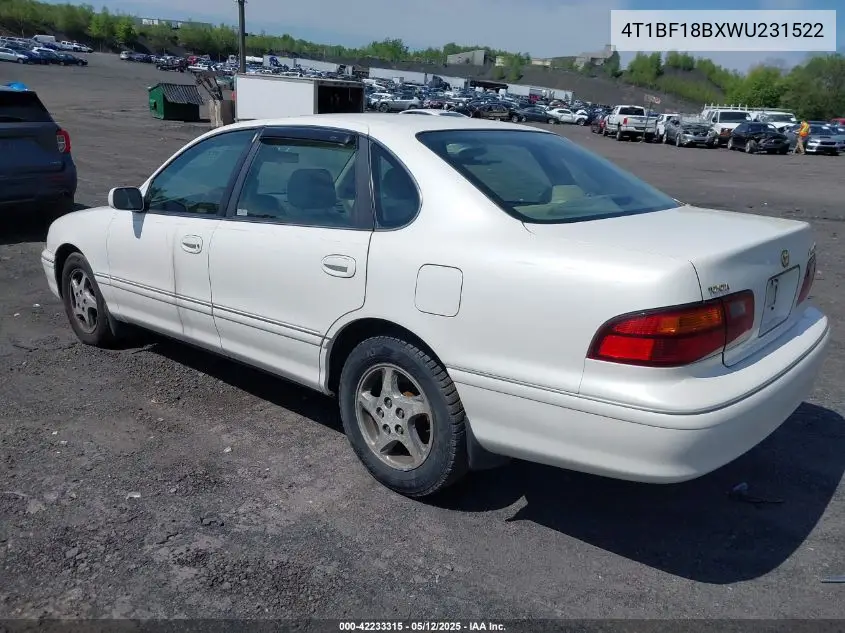 1998 Toyota Avalon Xls VIN: 4T1BF18BXWU231522 Lot: 42233315