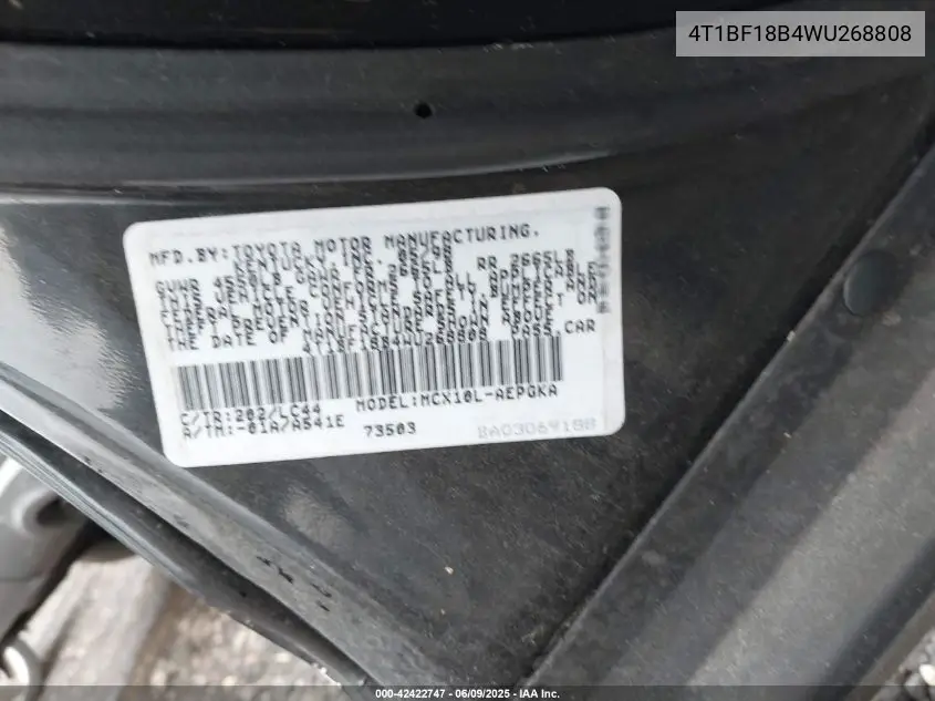 1998 Toyota Avalon Xls VIN: 4T1BF18B4WU268808 Lot: 42422747