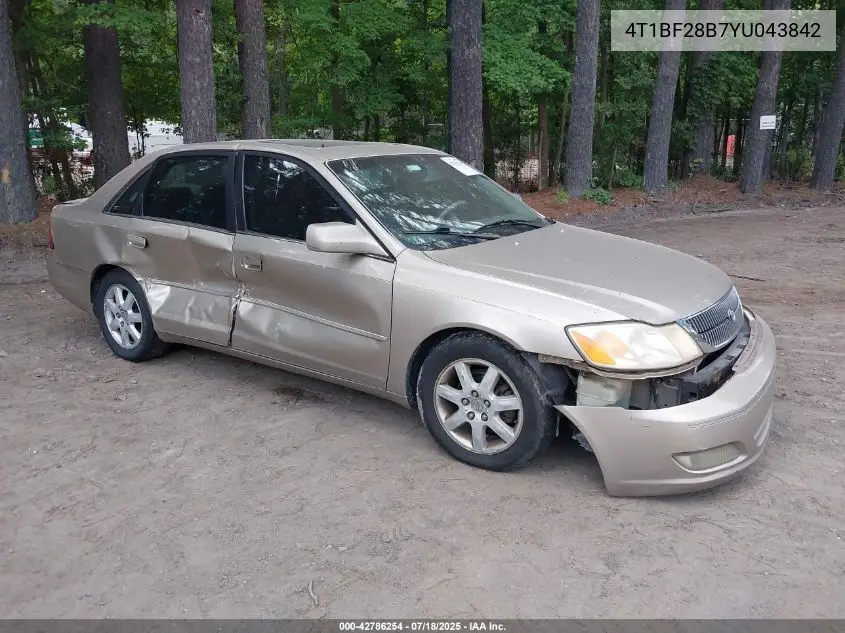 2000 Toyota Avalon Xls VIN: 4T1BF28B7YU043842 Lot: 42786254