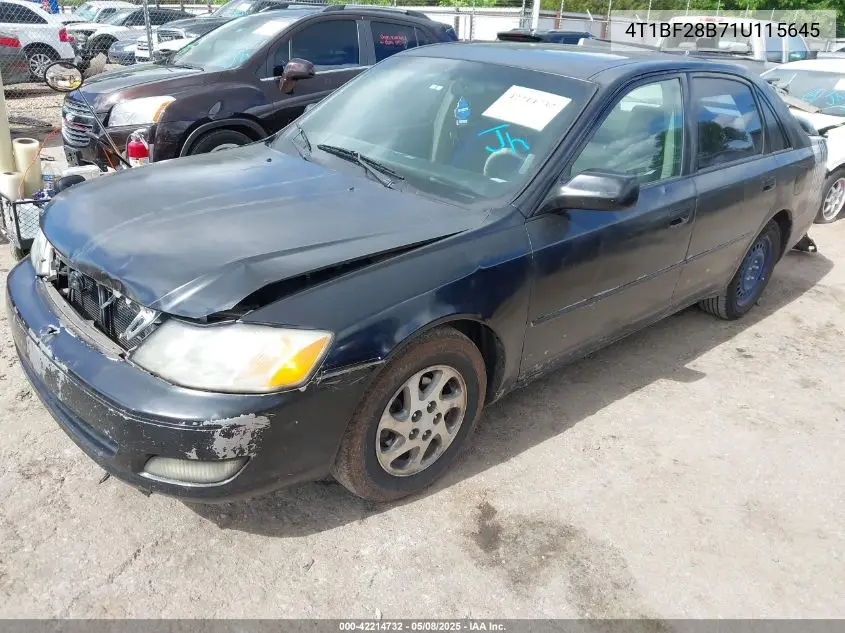 2001 Toyota Avalon Xls VIN: 4T1BF28B71U115645 Lot: 42214732