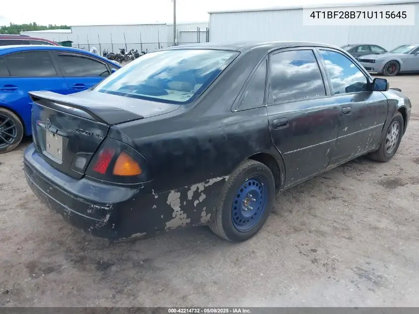 2001 Toyota Avalon Xls VIN: 4T1BF28B71U115645 Lot: 42214732