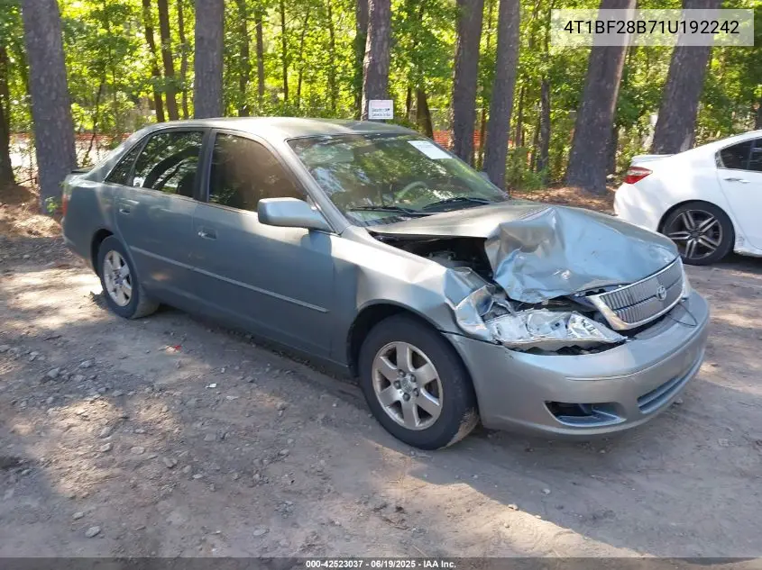 2001 Toyota Avalon Xl VIN: 4T1BF28B71U192242 Lot: 42523037