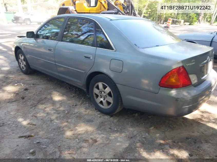 2001 Toyota Avalon Xl VIN: 4T1BF28B71U192242 Lot: 42523037