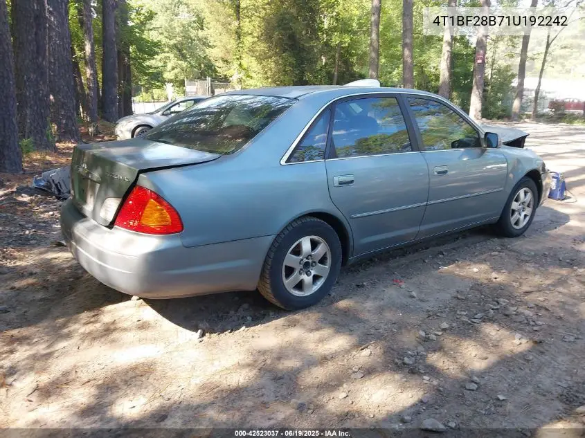 2001 Toyota Avalon Xl VIN: 4T1BF28B71U192242 Lot: 42523037