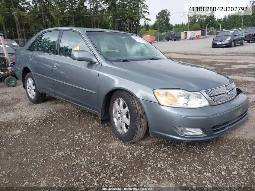 2002 Toyota Avalon Xls VIN: 4T1BF28B42U202792 Lot: 42563660