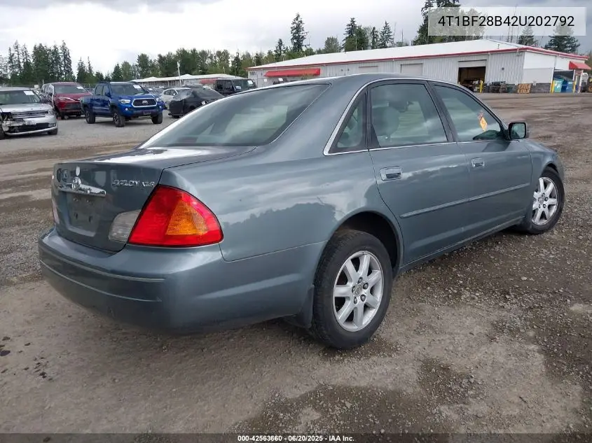 2002 Toyota Avalon Xls VIN: 4T1BF28B42U202792 Lot: 42563660