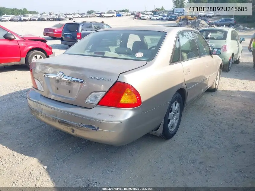 2002 Toyota Avalon Xl VIN: 4T1BF28B92U245685 Lot: 42579416