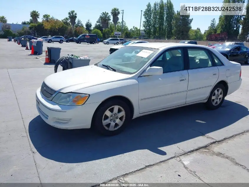 2002 Toyota Avalon Xl VIN: 4T1BF28B32U242538 Lot: 42630330