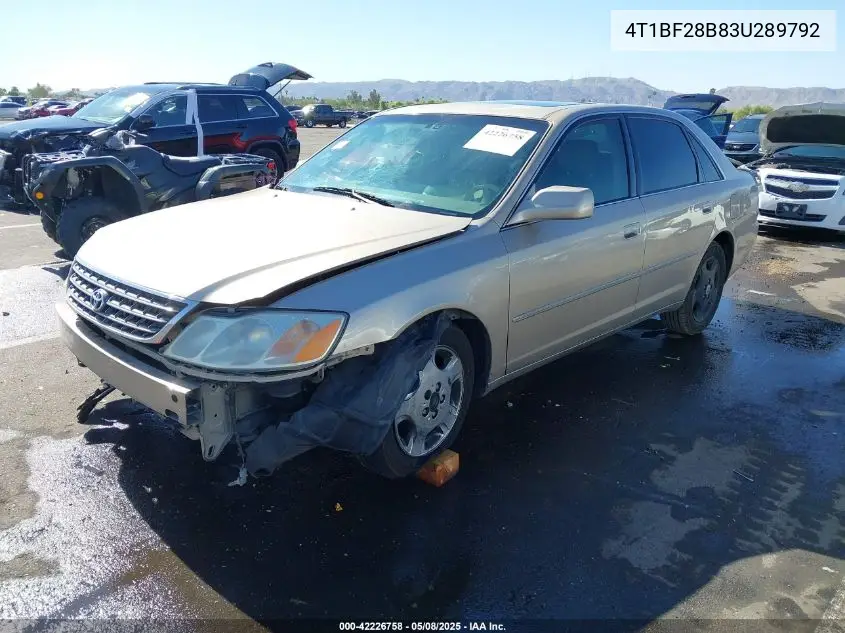 2003 Toyota Avalon Xls VIN: 4T1BF28B83U289792 Lot: 42226758