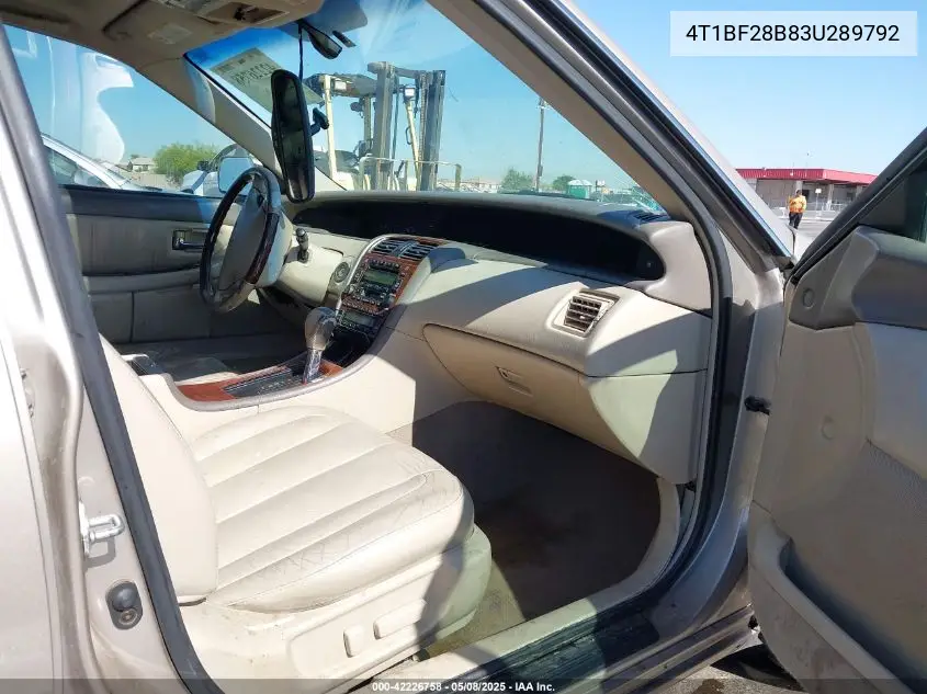 2003 Toyota Avalon Xls VIN: 4T1BF28B83U289792 Lot: 42226758
