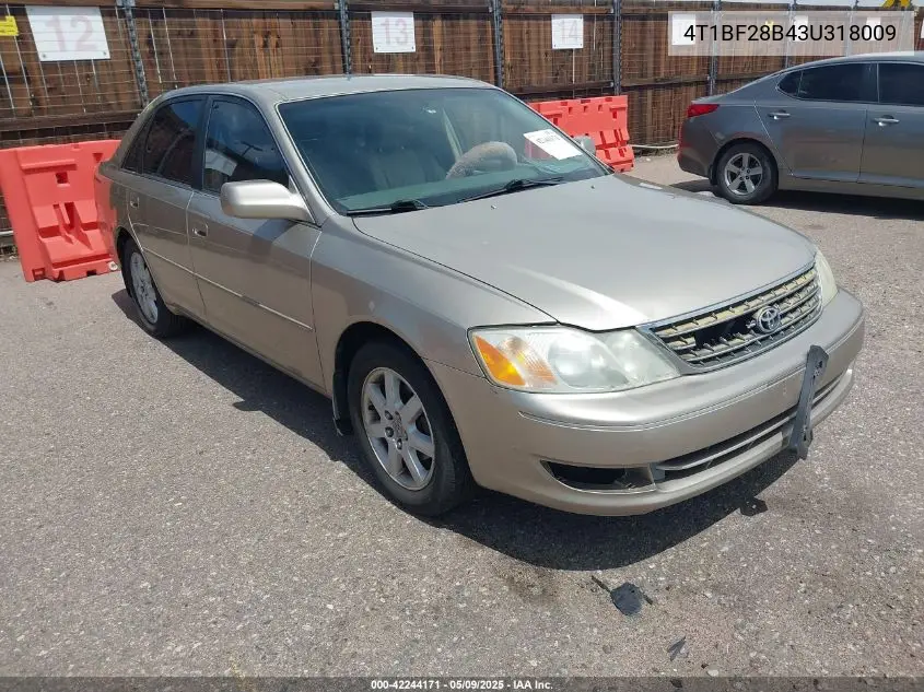 2003 Toyota Avalon Xl VIN: 4T1BF28B43U318009 Lot: 42244171