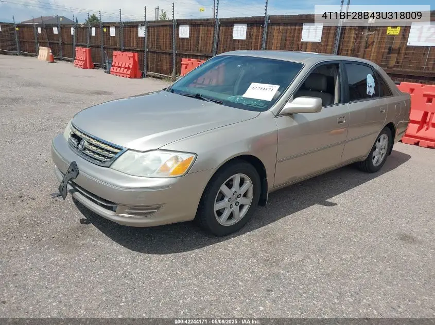 2003 Toyota Avalon Xl VIN: 4T1BF28B43U318009 Lot: 42244171