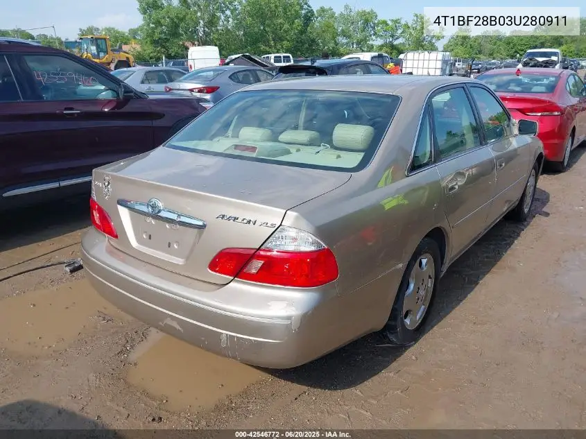 2003 Toyota Avalon Xls VIN: 4T1BF28B03U280911 Lot: 42546772