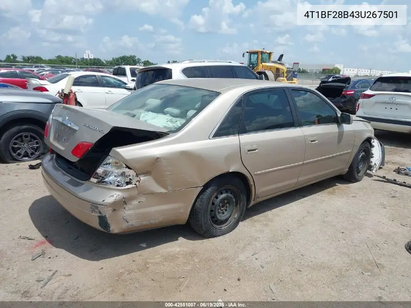 2003 Toyota Avalon Xl VIN: 4T1BF28B43U267501 Lot: 42551007