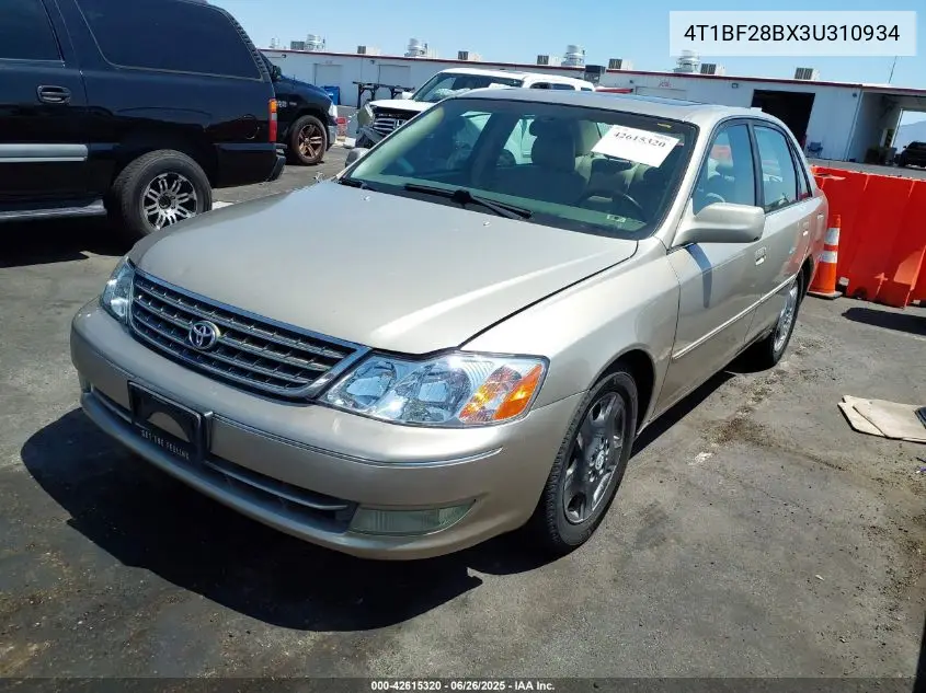 2003 Toyota Avalon Xls VIN: 4T1BF28BX3U310934 Lot: 42615320