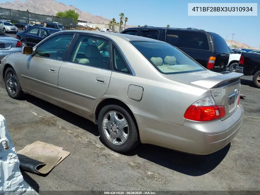 2003 Toyota Avalon Xls VIN: 4T1BF28BX3U310934 Lot: 42615320