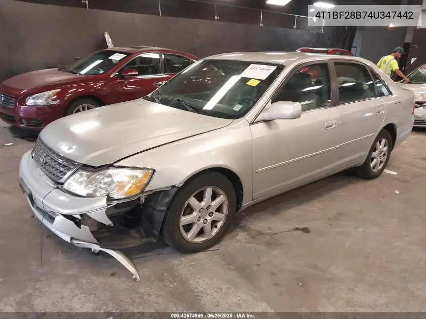 2004 Toyota Avalon Xl VIN: 4T1BF28B74U347442 Lot: 42574949