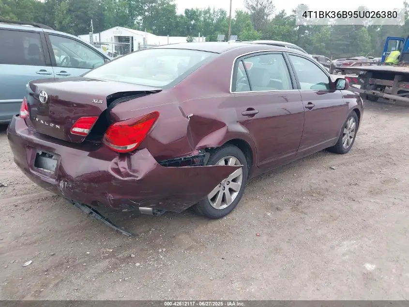 2005 Toyota Avalon Xls VIN: 4T1BK36B95U026380 Lot: 42612117