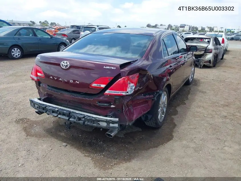 2005 Toyota Avalon Limited VIN: 4T1BK36B65U003302 Lot: 42783978