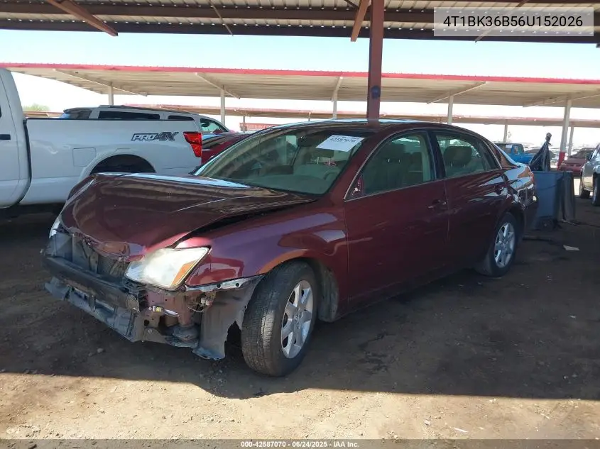2006 Toyota Avalon Xl VIN: 4T1BK36B56U152026 Lot: 42587070