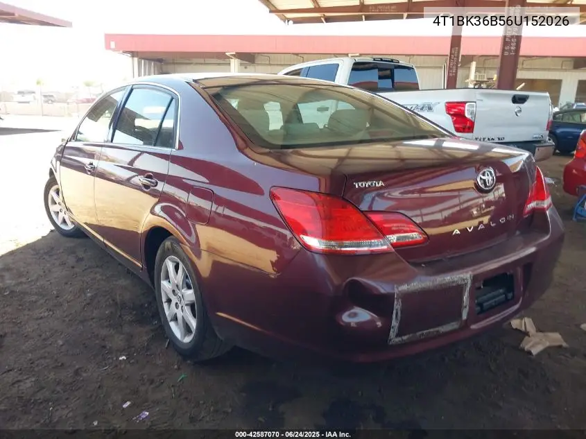 2006 Toyota Avalon Xl VIN: 4T1BK36B56U152026 Lot: 42587070