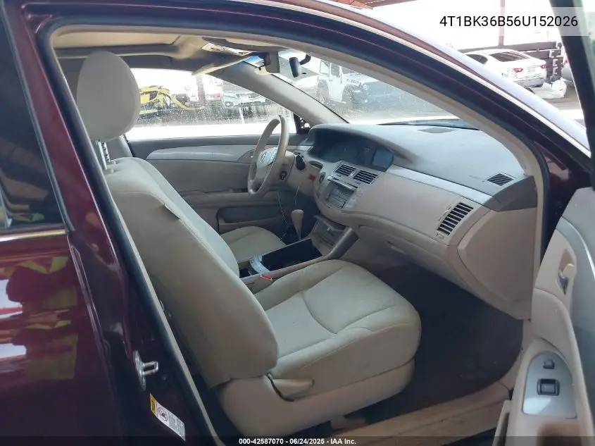 2006 Toyota Avalon Xl VIN: 4T1BK36B56U152026 Lot: 42587070