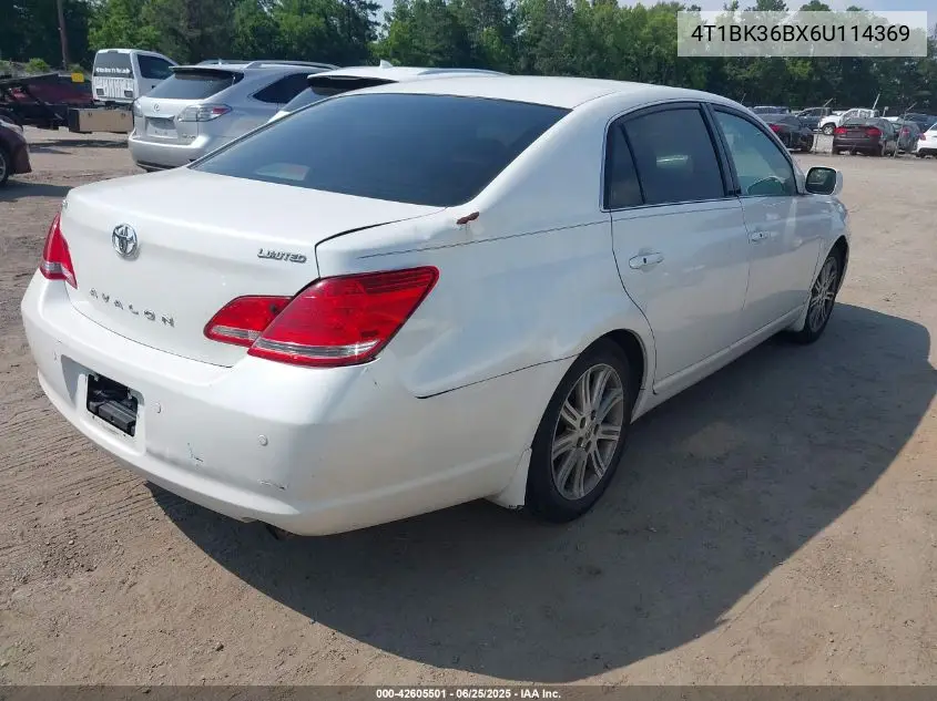2006 Toyota Avalon Limited VIN: 4T1BK36BX6U114369 Lot: 42605501