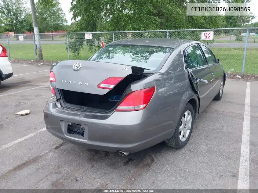2006 Toyota Avalon Xl VIN: 4T1BK36B26U098569 Lot: 42614266