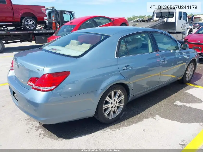 2007 Toyota Avalon Limited VIN: 4T1BK36B67U244179 Lot: 42238936