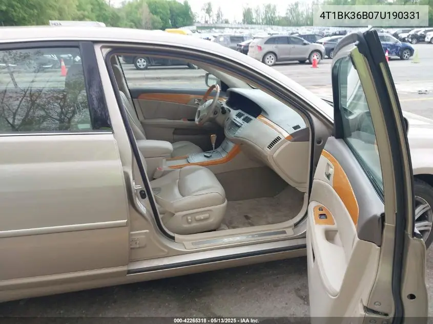 2007 Toyota Avalon Limited VIN: 4T1BK36B07U190331 Lot: 42265318