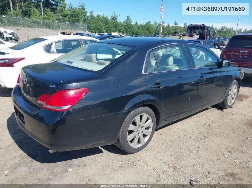 2007 Toyota Avalon Xls VIN: 4T1BK36B97U191669 Lot: 42760133