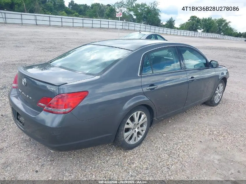 2008 Toyota Avalon Touring VIN: 4T1BK36B28U278086 Lot: 42222946