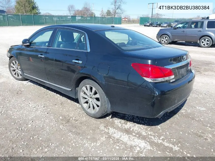 2011 Toyota Avalon Limited VIN: 4T1BK3DB2BU380384 Lot: 41757067