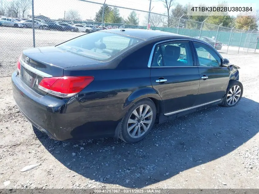 2011 Toyota Avalon Limited VIN: 4T1BK3DB2BU380384 Lot: 41757067