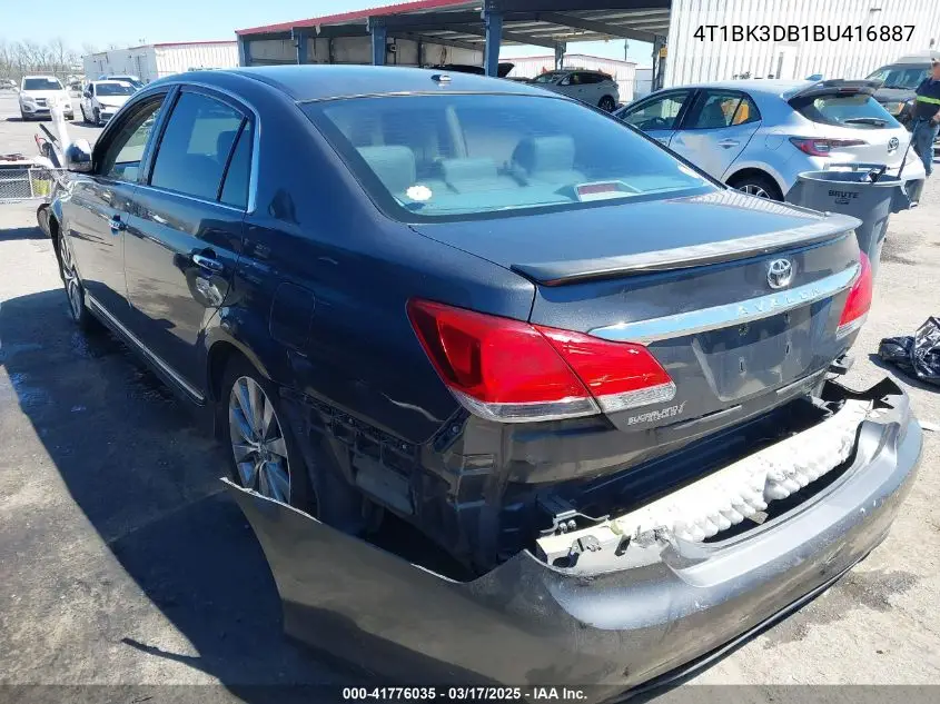 2011 Toyota Avalon Limited VIN: 4T1BK3DB1BU416887 Lot: 41776035