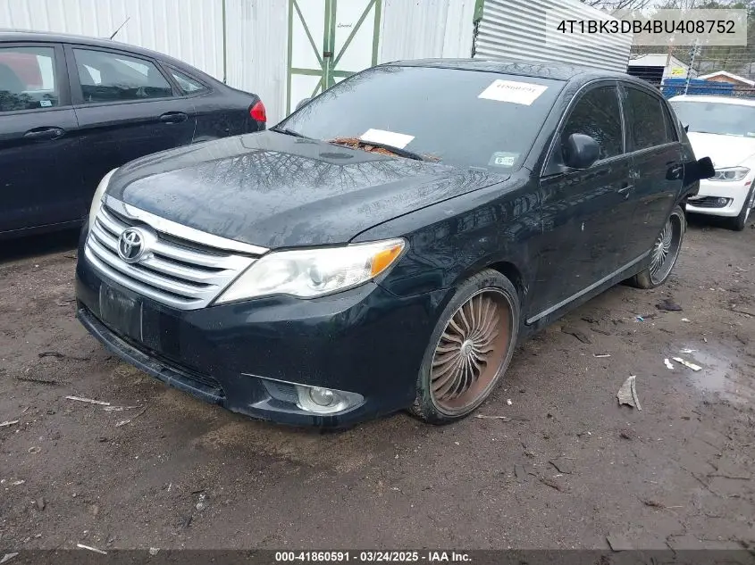 2011 Toyota Avalon VIN: 4T1BK3DB4BU408752 Lot: 41860591