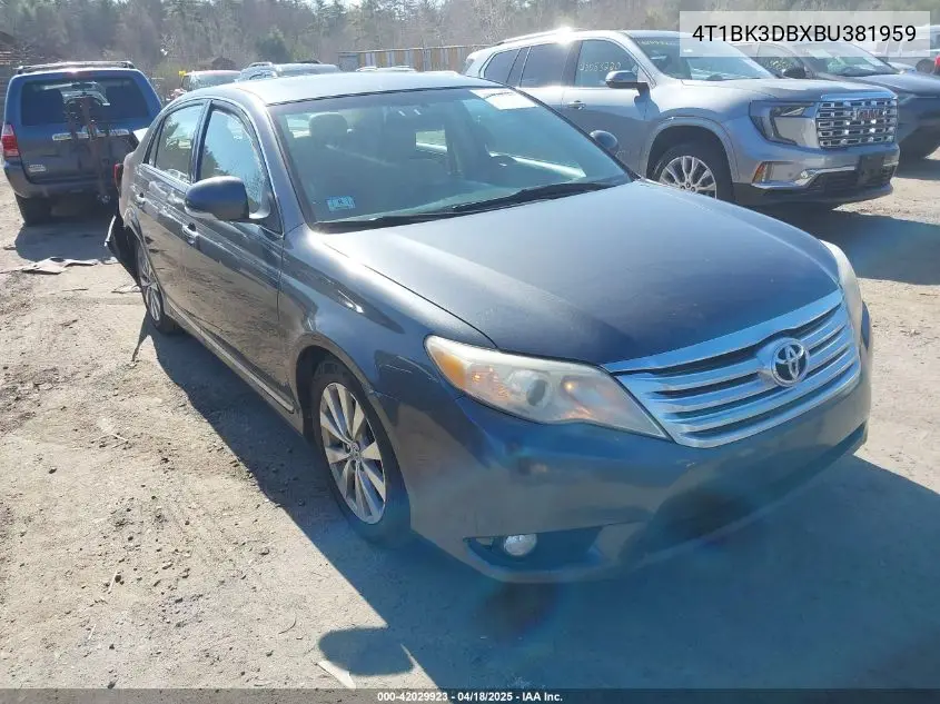 2011 Toyota Avalon Limited VIN: 4T1BK3DBXBU381959 Lot: 42029923