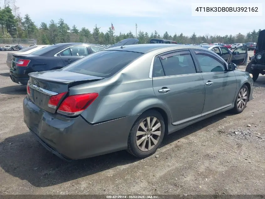 2011 Toyota Avalon Limited VIN: 4T1BK3DB0BU392162 Lot: 42129114