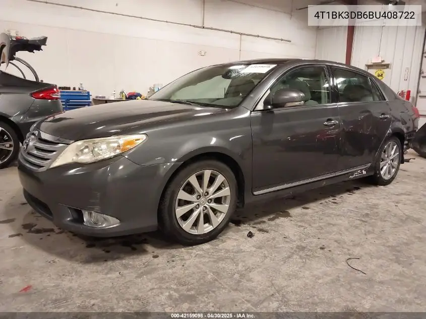 2011 Toyota Avalon Limited VIN: 4T1BK3DB6BU408722 Lot: 42159098