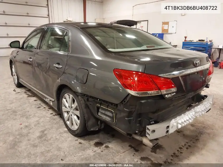 2011 Toyota Avalon Limited VIN: 4T1BK3DB6BU408722 Lot: 42159098