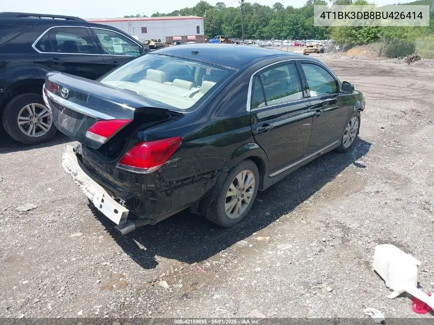 2011 Toyota Avalon VIN: 4T1BK3DB8BU426414 Lot: 42159865