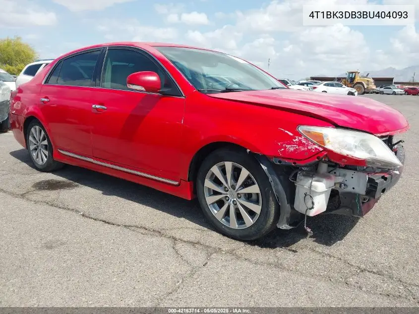 2011 Toyota Avalon Limited VIN: 4T1BK3DB3BU404093 Lot: 42163714