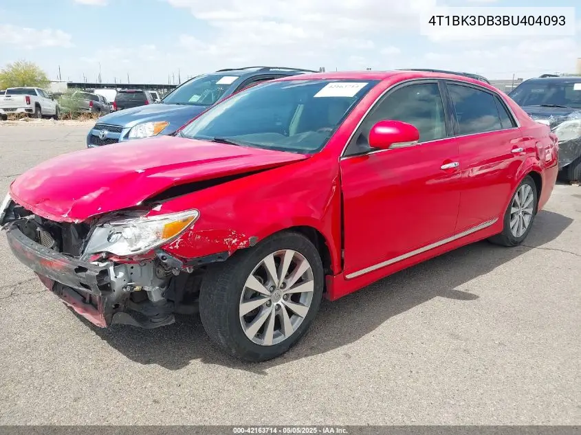 2011 Toyota Avalon Limited VIN: 4T1BK3DB3BU404093 Lot: 42163714
