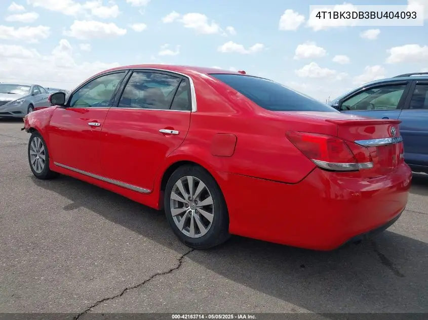 2011 Toyota Avalon Limited VIN: 4T1BK3DB3BU404093 Lot: 42163714