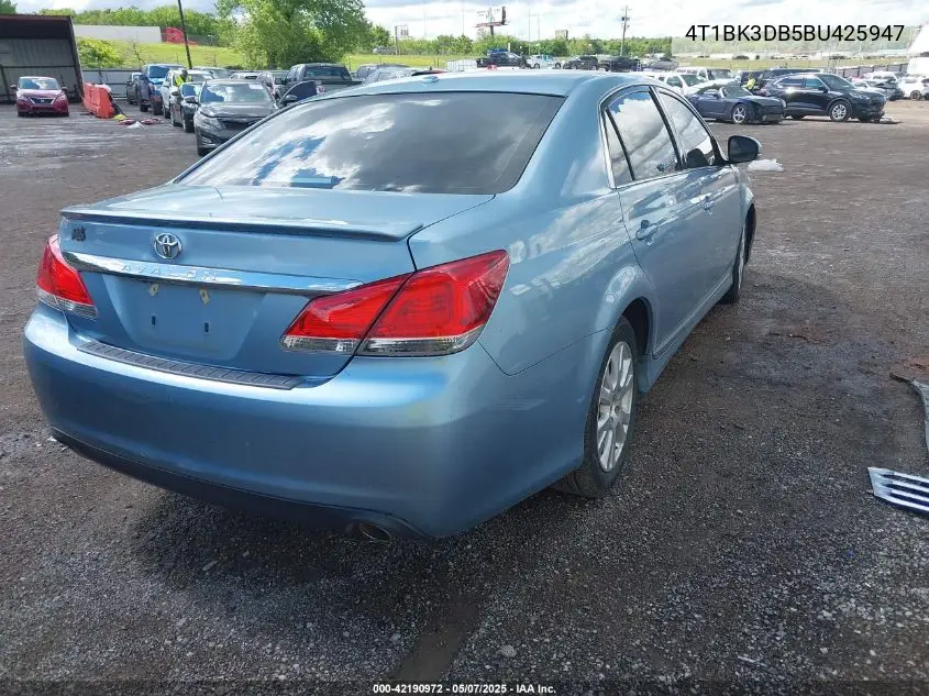 2011 Toyota Avalon VIN: 4T1BK3DB5BU425947 Lot: 42190972