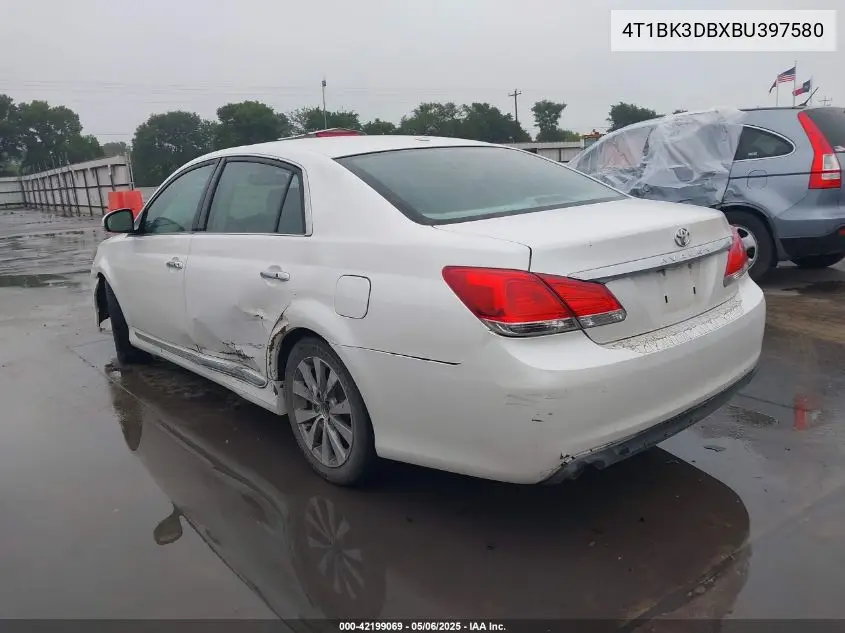 2011 Toyota Avalon Limited VIN: 4T1BK3DBXBU397580 Lot: 42199069