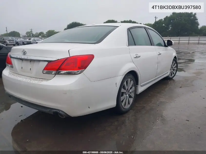 2011 Toyota Avalon Limited VIN: 4T1BK3DBXBU397580 Lot: 42199069