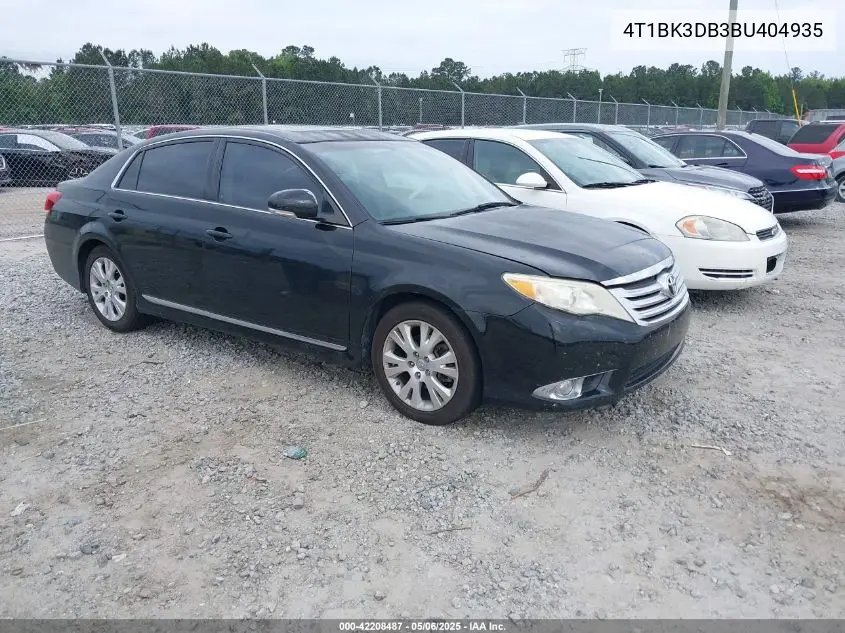 2011 Toyota Avalon VIN: 4T1BK3DB3BU404935 Lot: 42208487