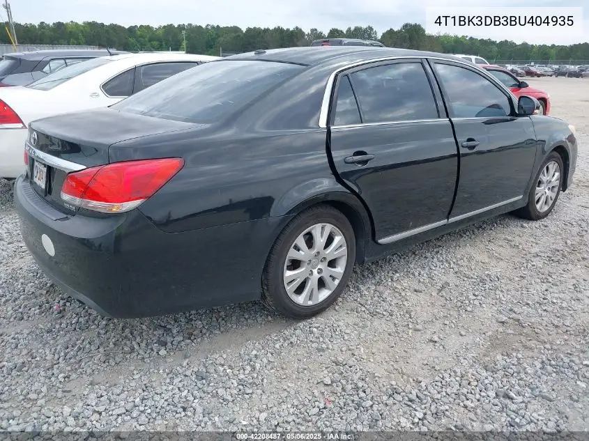 2011 Toyota Avalon VIN: 4T1BK3DB3BU404935 Lot: 42208487